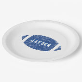 ブルーサッカー誕生日パーティー ペーパープレート (アングル)