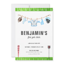 ブルーサッカー誕生日1年目ダウン1招待状