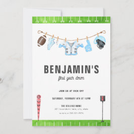 ブルーサッカー誕生日1年目ダウン1招待状 招待状