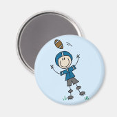 ブルーサッカー選手Tシャツとギフト マグネット (正面/裏面)