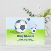 ブルーサッカー/サッカーのベビーシャワー|招待状 招待状 (スタンド正面)