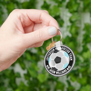 ブルーサッカー&ホワイトサッカー⚽キーチェーン キーホルダー