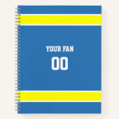 ブルーサッカー&金ゴールドチームスパイラル ノートブック (正面)