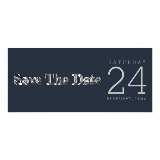 ブルーサッ企業のプザデイトシックなシルバーグレー文字 ラックカード (正面)