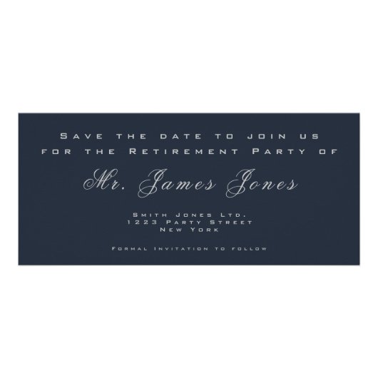 ブルーサッ企業のプザデイトシックなシルバーグレー文字 ラックカード (裏面)