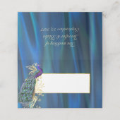 ブルーサテンと孔雀結婚の折り畳み座席表 プレイスカード (外部開封)