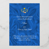 ブルーサテンの高校卒業式のご案内 箔シーズンカード (裏面)