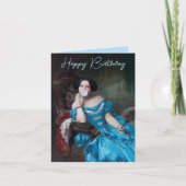 ブルーサテンハッピーバースデーのバブルガムディヴァ カード (正面)