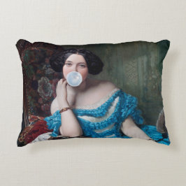 ブルーサテン入りバブルガムDiva アクセントクッション