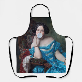 ブルーサテン入りバブルガムDiva エプロン