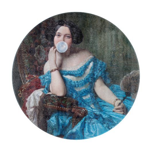 ブルーサテン入りバブルガムDiva カッティングボード (正面)