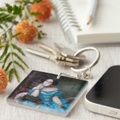 ブルーサテン入りバブルガムDiva キーホルダー (正面右)