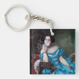 ブルーサテン入りバブルガムDiva キーホルダー