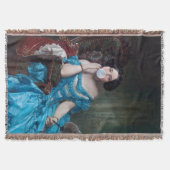 ブルーサテン入りバブルガムDiva スローブランケット (正面)