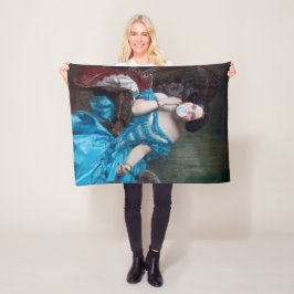 ブルーサテン入りバブルガムDiva フリースブランケット