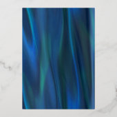 ブルーサテン金ゴールド孔雀とガネシャ結婚ズ  箔招待状 (裏面)