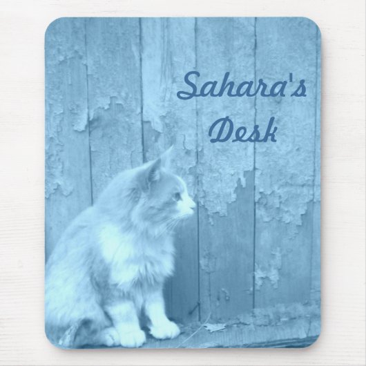 ブルーサハラ(猫)マウスパッド*PERSONALIZE* マウスパッド (正面)