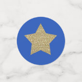 ブルーサファイアと金ゴールドカスタムキンセアニェラ紙吹雪 コンフェッティ (スモール正面)