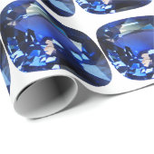 ブルーサファイアクッションカットパターン ラッピングペーパー (ロールコーナー)