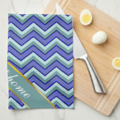 ブルーサファイアシェブロンパターン キッチンタオル (四つ折り)