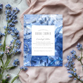 ブルーサファイアジェムストーンカットブライダルシャワー 招待状