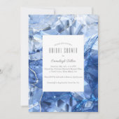 ブルーサファイアジェムストーンカットブライダルシャワー 招待状 (正面)