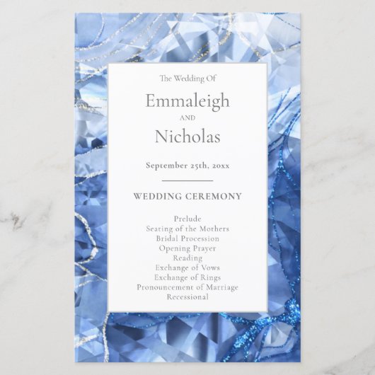 ブルーサファイアジェムストーン結婚式 プログラム (正面)