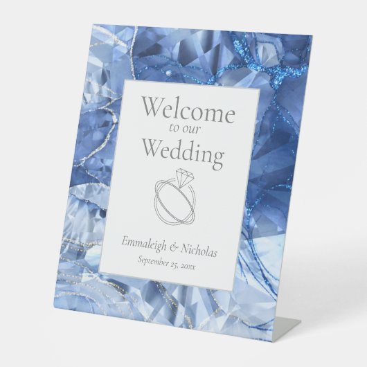 ブルーサファイアジェム結婚ストン 台座サイン (正面)