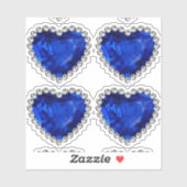 ブルーサファイアダイヤモンド記念日ハート シール (シート)