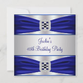 ブルーサファイアダイヤモンド40th誕生日パーティー 招待状 (正面)