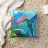 ブルーサファイアハミングバード枕 クッション (ブランケット)