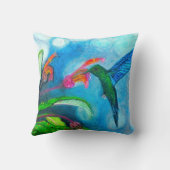 ブルーサファイアハミングバード枕 クッション (裏面)