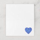 ブルーサファイアハートウォーターカラーアートテントカード プレイスカード (外部開封)