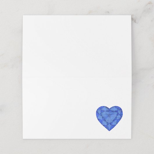 ブルーサファイアハートウォーターカラーアートテントカード プレイスカード (外部開封)