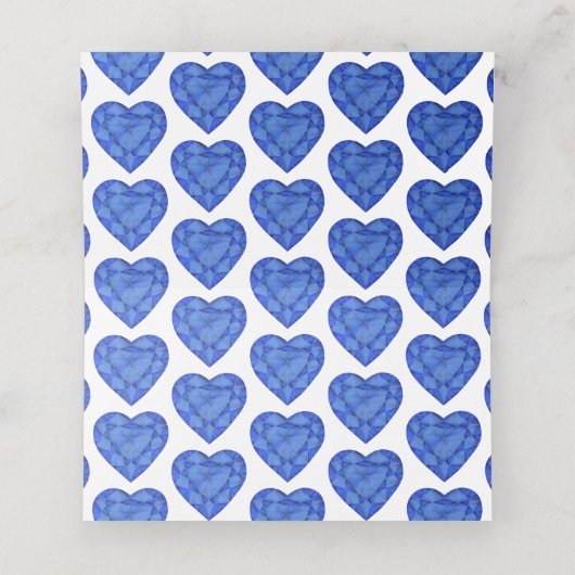 ブルーサファイアハートウォーターカラーアートテントカード プレイスカード (内部開封)