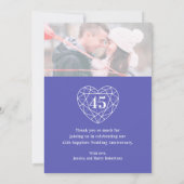 ブルーサファイアハート記念日45年の写真 サンキューカード (裏面)