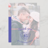 ブルーサファイアハート記念日45年の写真 サンキューカード (正面/裏面)