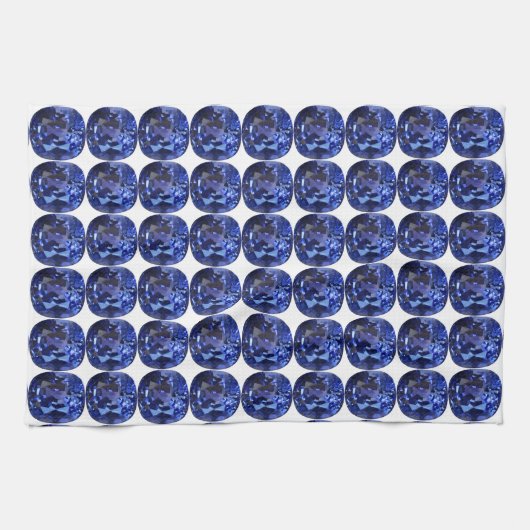 ブルーサファイアパターンデザイン キッチンタオル (横)