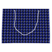 ブルーサファイアパターンデザイン ラージペーパーバッグ (正面)