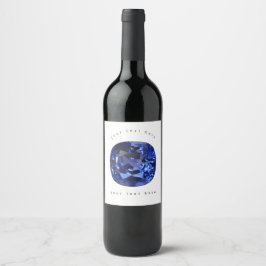 ブルーサファイアパターンデザイン ワインラベル