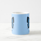 ブルーサファイアパーソナライズされたバタフライジェムストーン コーヒーマグカップ (中央)