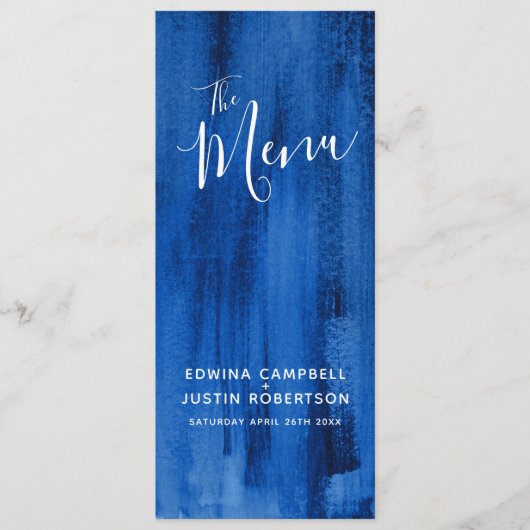 ブルーサファイアモダン抽象芸術ア結婚ートのメニュー メニュー (正面)