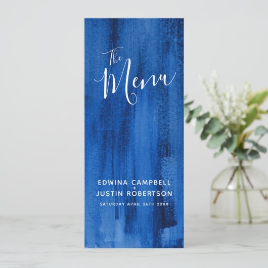 ブルーサファイアモダン抽象芸術ア結婚ートのメニュー メニュー (スタンド正面)