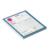 ブルーサファイアライン会社のビジネス請求書メモ ノートパッド (アングル)