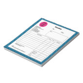 ブルーサファイアライン会社のビジネス請求書メモ ノートパッド (回転)