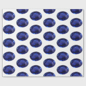 ブルーサファイアラッピング紙オーバルカットジェムストーン ラッピングペーパー (フラット)