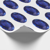 ブルーサファイアラッピング紙オーバルカットジェムストーン ラッピングペーパー (角)