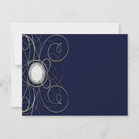 ブルーサファイア&シルバーダイヤモンド記念日RSVP 招待状 (裏面)