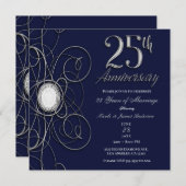ブルーサファイア＆シルバーダイヤモンド 25 25周年記念 招待状 (正面/裏面)