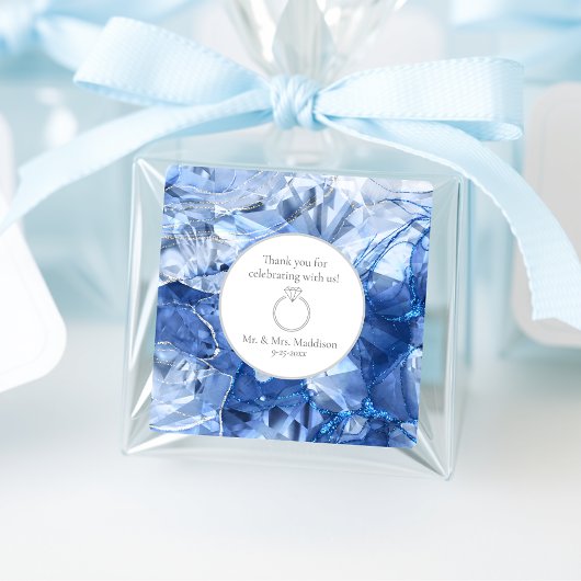 ブルーサファイア ジェムストーン イリュージョン ウェディング スクエアシール